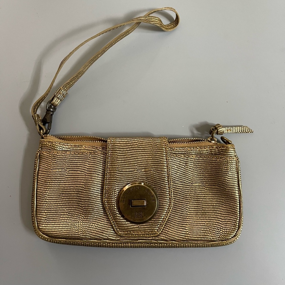 Michael Kors Vintage Wristlet in Gold
